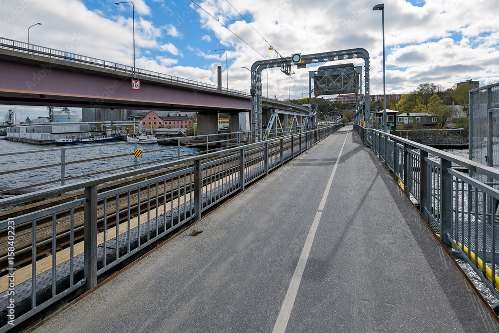 Drawbridge in the area Lidingo. Stockholm. Sweden
