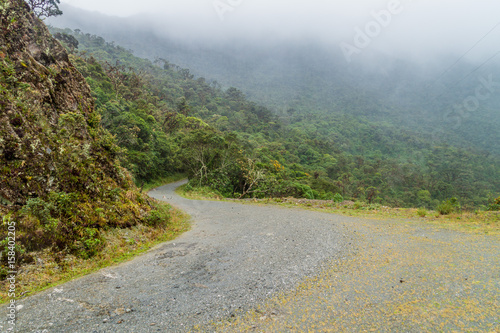 Access road to National Park Podocarpus in southern Ecuador