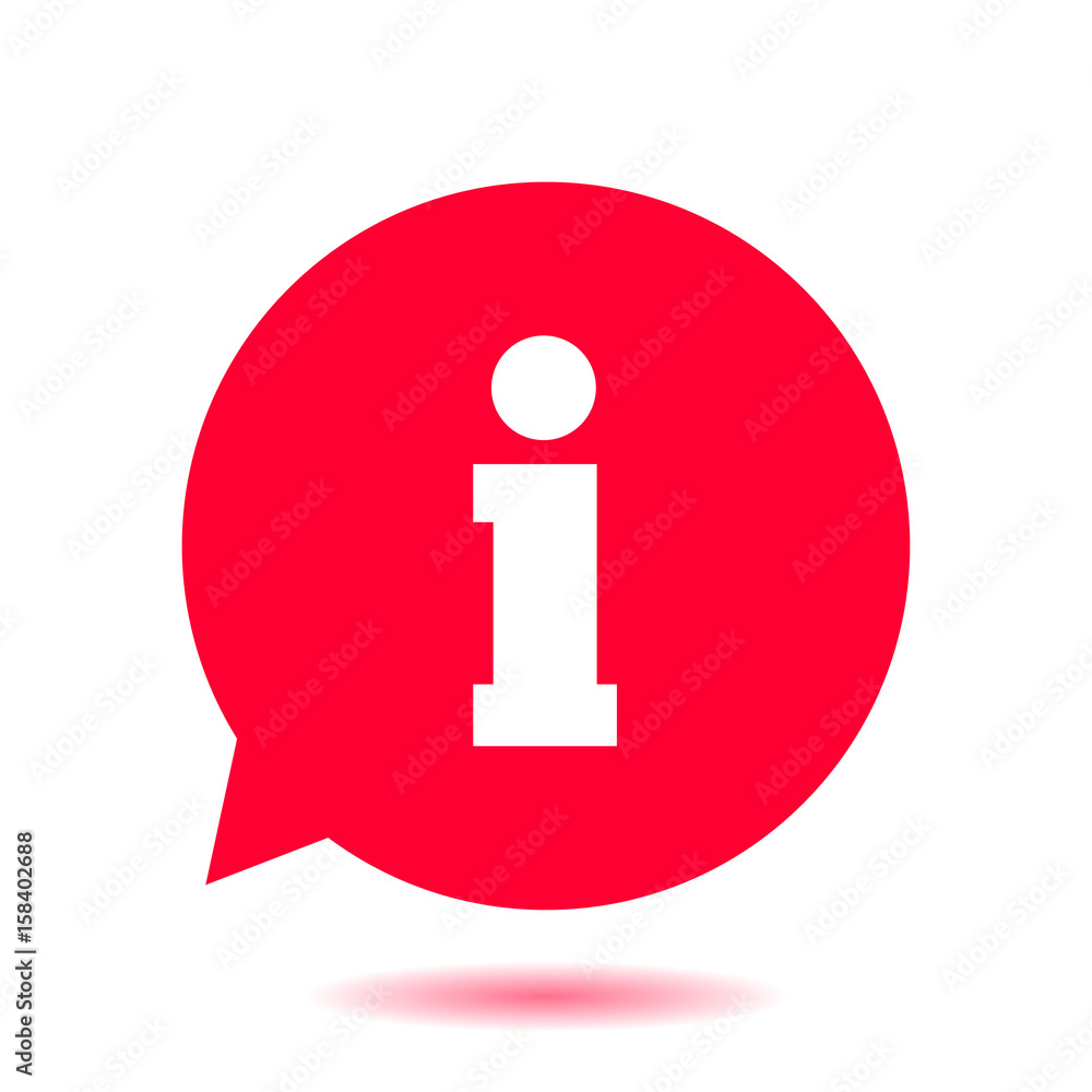 Info speech bubble symbol. Flat design style. Info speech bubble symbol. Flat design style.
