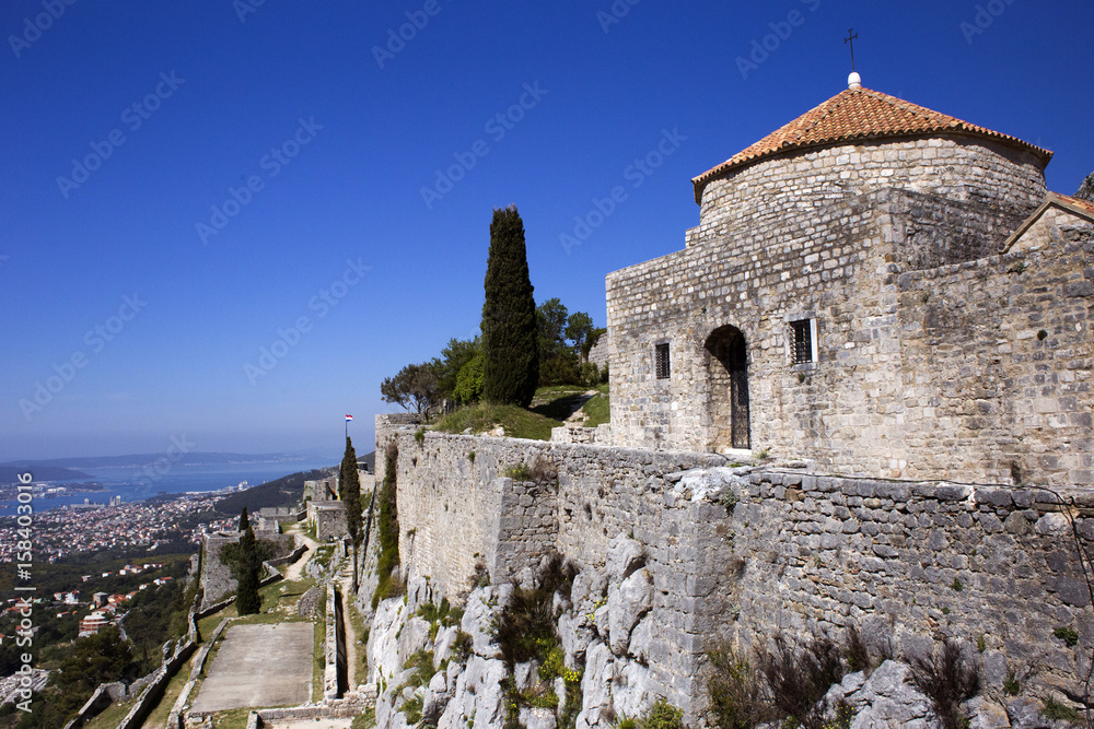 Part of Klis fortress above Split, Croatia