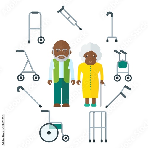 elderly couple and cane