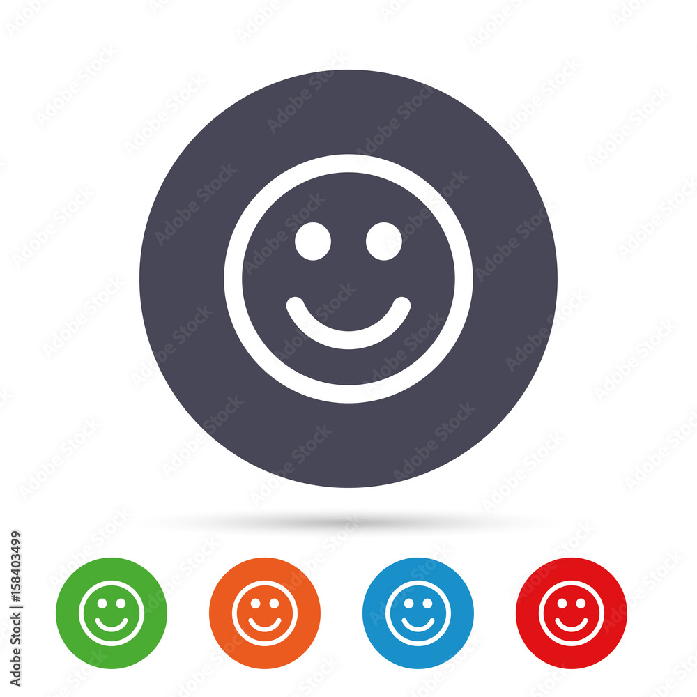 Fototapeta premium Smile icon. Happy face symbol.