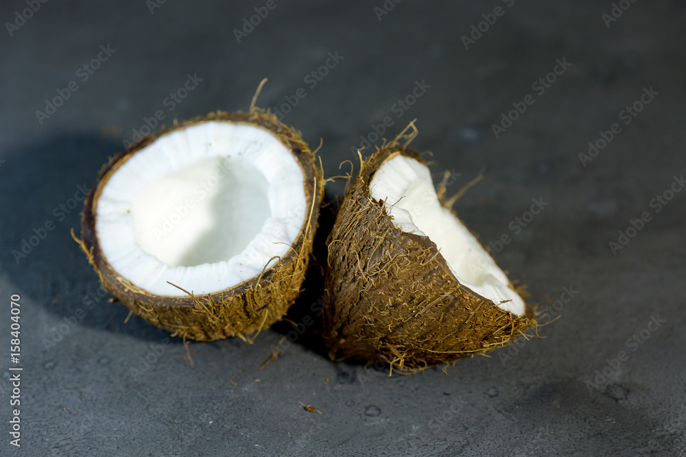 coconuts isolated on the black background coconuts isolated on the black background