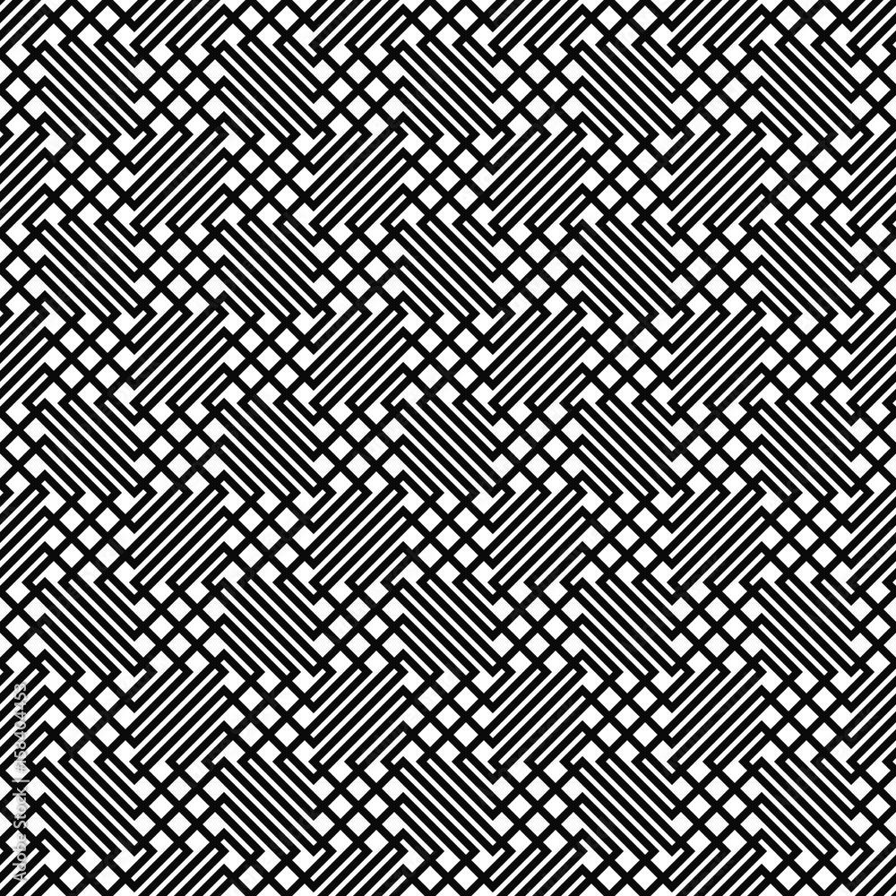 Seamless monochrome zig zag grid pattern