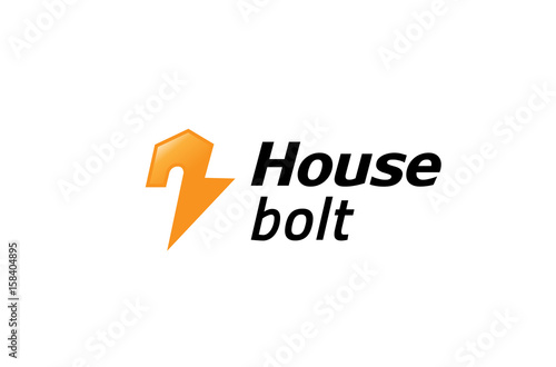 House Bolt Symbol Logo Design Illustration