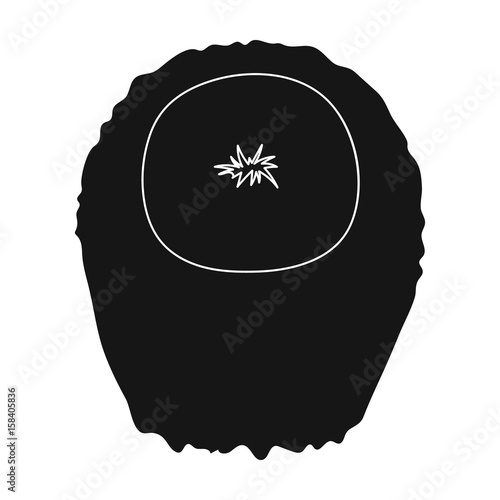 Dark short.Back hairstyle single icon in black style vector symbol stock illustration web. photo