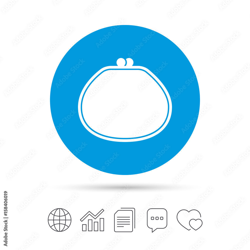 Wallet sign icon. Cash bag symbol. Wallet sign icon. Cash bag symbol.