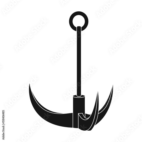 Climbing hook.Mountaineering single icon in black style vector symbol stock illustration web.