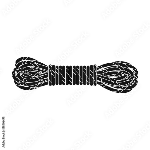 Hank of climbing rope.Mountaineering single icon in black style vector symbol stock illustration web.
