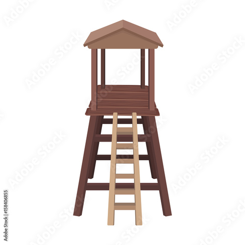 Observation tower for hunters.African safari single icon in cartoon style vector symbol stock illustration web.