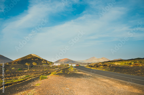 Volcanic landscape of Lanzarote, Canary Islands, Spain