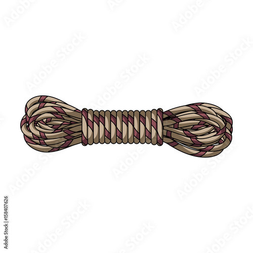Hank of climbing rope.Mountaineering single icon in cartoon style vector symbol stock illustration web.