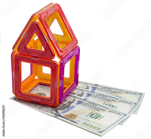 Toy house and money