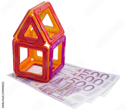 Toy house and money