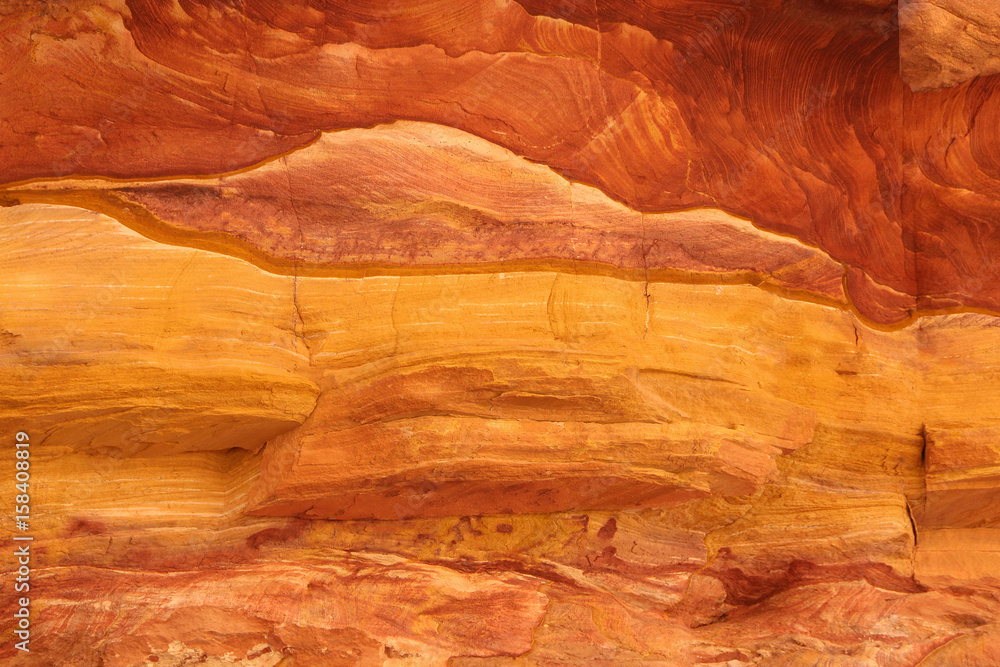 amazing yellow and orange formations of Sandstone in Egypt. the concept of the journey