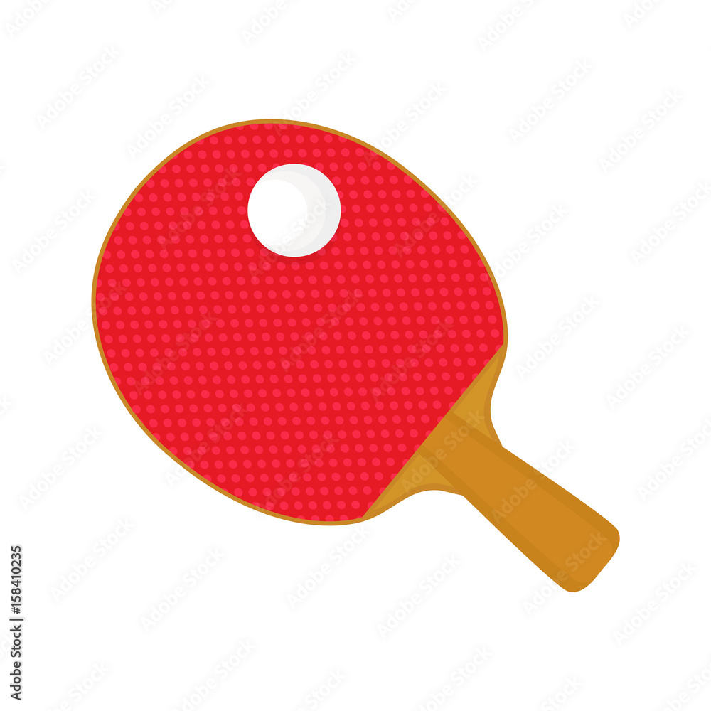 rouge ping pong raquette et Balle dessin animé vecteur icône. table tennis  sport équipement icône concept isolé vecteur illustration 21007631 Art  vectoriel chez Vecteezy