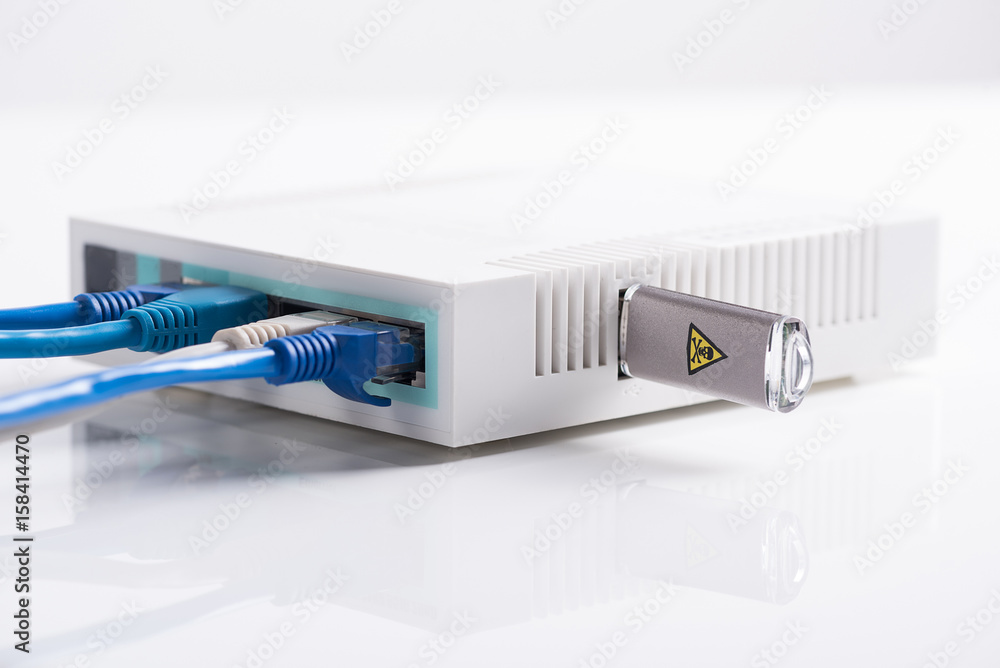 Internet router with long wire and usb flash drive Internet router with long wire and usb flash drive