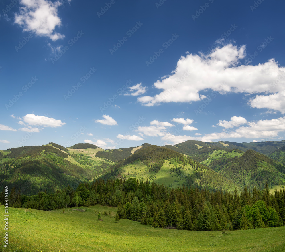 Mountain landscape in the day time. Beautiful natural landscape