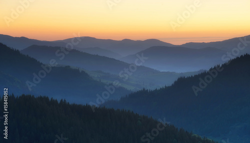 Hills lines during sunrise. Beautiful natural landscape © biletskiyevgeniy.com
