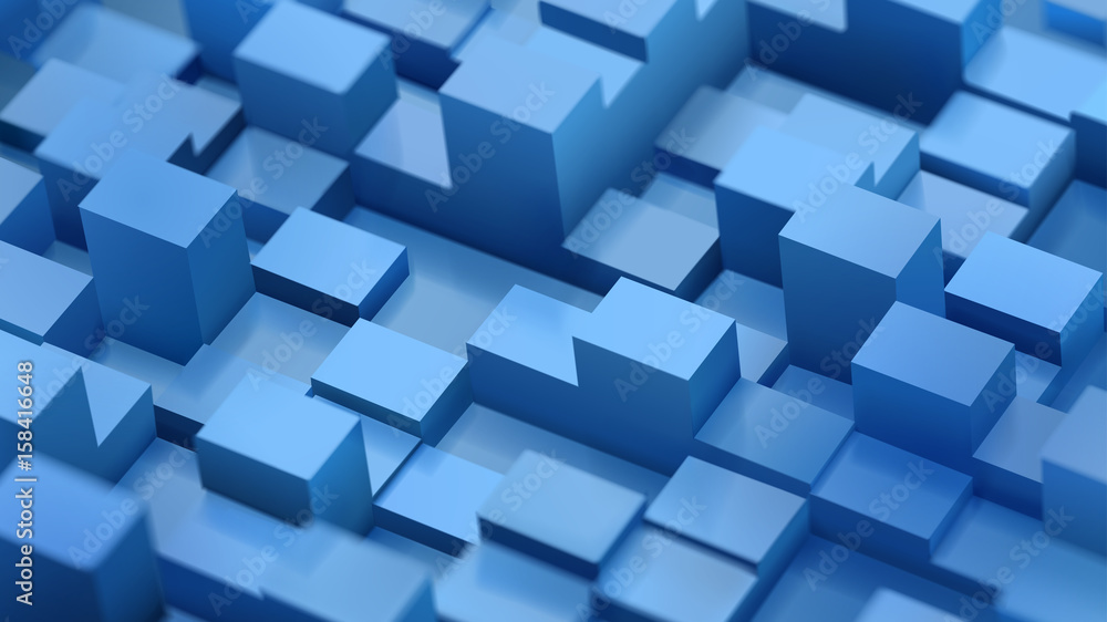 Abstract background of defocused cubes and parallelepipeds Abstract background of defocused cubes and parallelepipeds