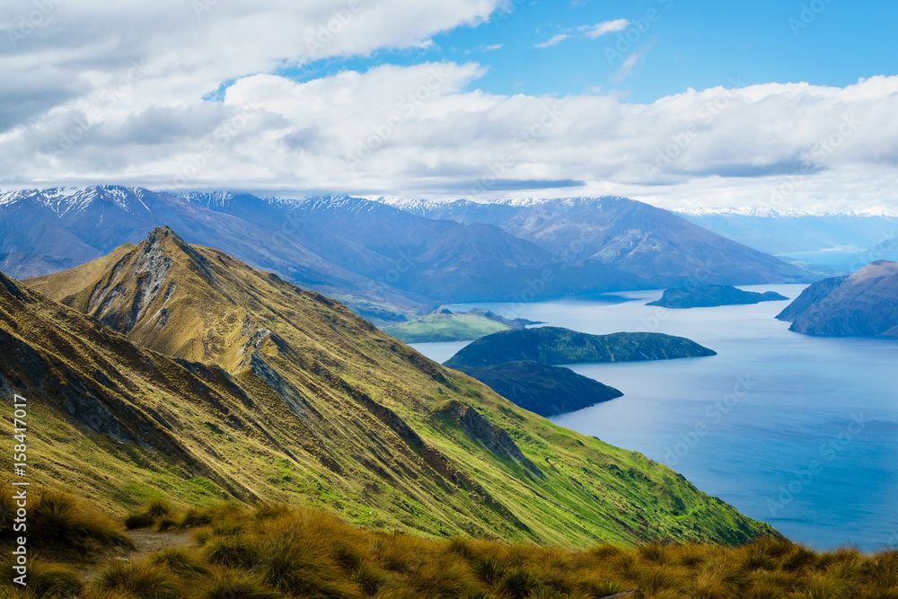 Roy's Peak in Wanaka with Wanaka Lake and Mountains in the Distance