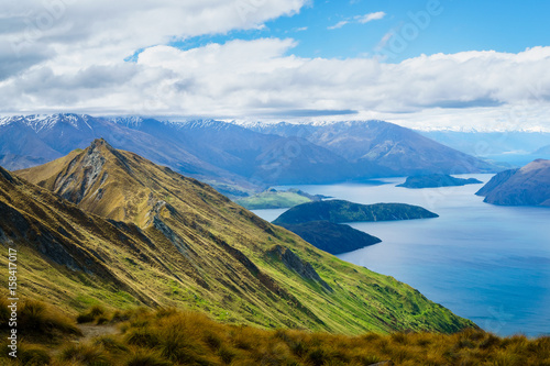 Roy s Peak in Wanaka with Wanaka Lake and Mountains in the Distance