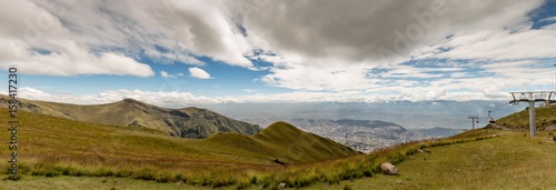 Panoramic View of Quito Ecuador from the Top of the Mountain