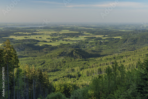 View in Rychlebske mountains in spring evening