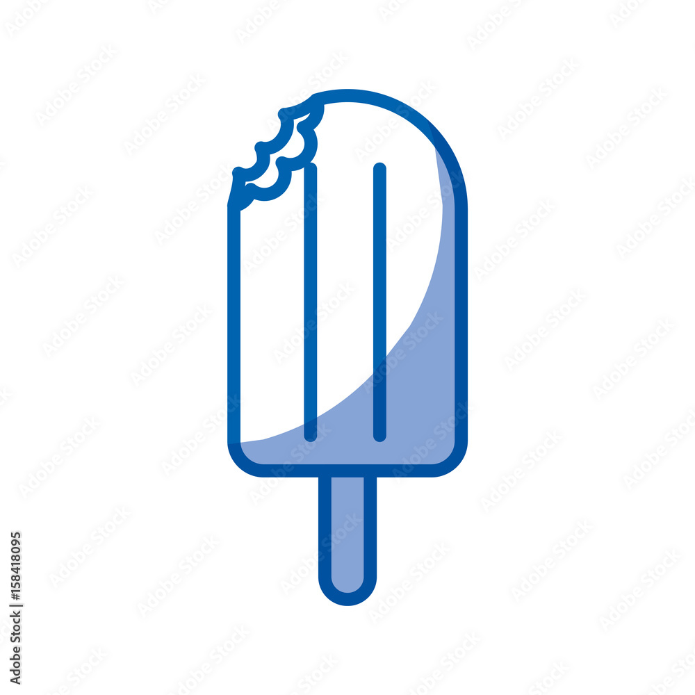 blue shading silhouette of popsicle icon vector illustration blue shading silhouette of popsicle icon vector illustration