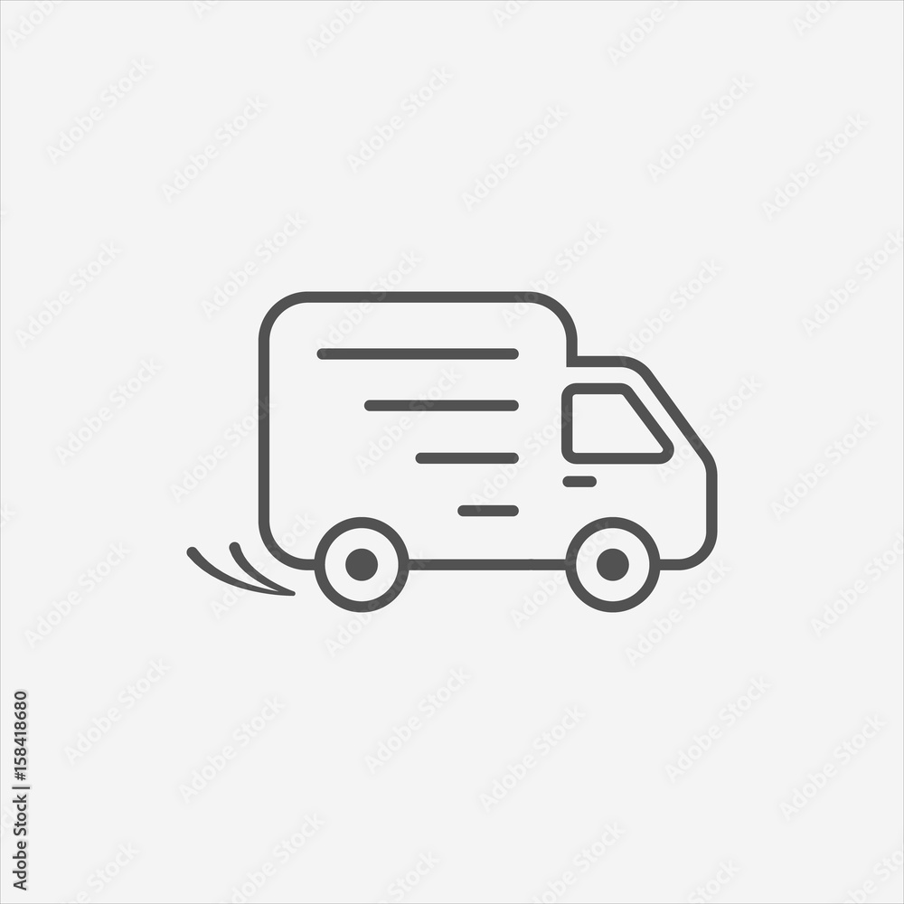 Delivery car, shipping icon.