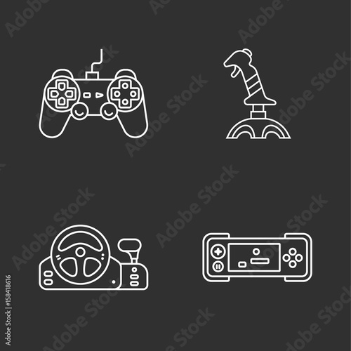 four flat game icons