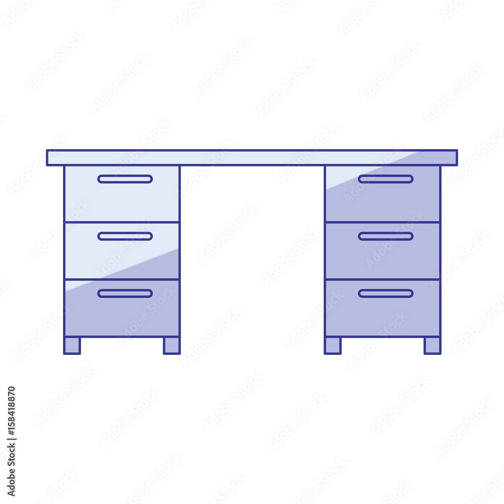 blue shading silhouette of wooden office desk vector illustration blue shading silhouette of wooden office desk vector illustration
