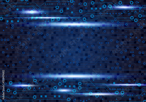 Vector blue circuit board background design for digital technology