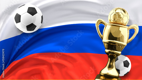 Russia flag soccer football...