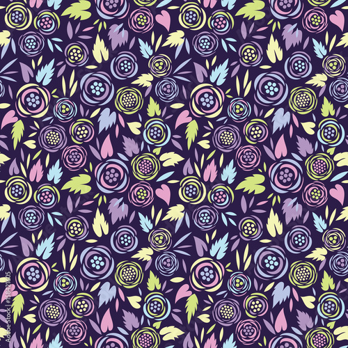Colorful vector floral pattern