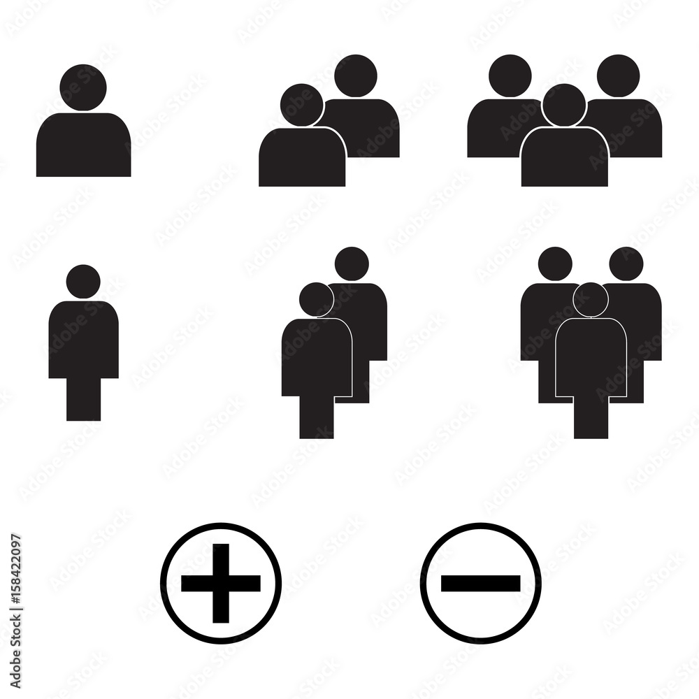 People minimal style Icon vector Eps10 set