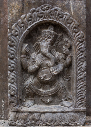 Ancient Hindu Goddess Stone Sculpture Nepal.