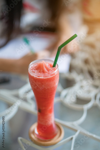 water melon juice on table