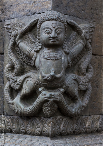 Ancient Hindu Goddess Stone Sculpture Nepal. © Bishwash