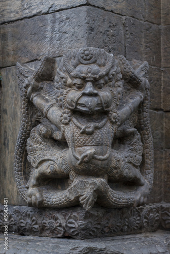 Ancient Hindu Goddess Stone Sculpture Nepal.