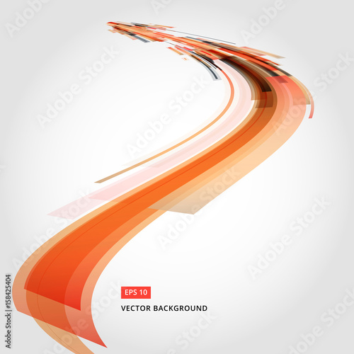 Abstract vector background element in red and orange colors perspective