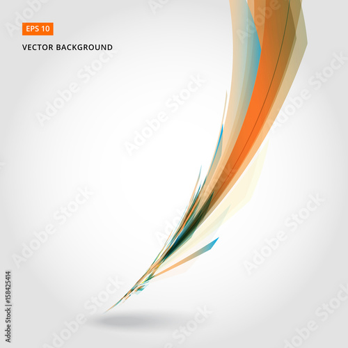 Abstract vector background element in blue and white colors perspective