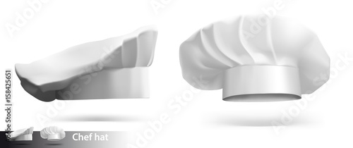 Set of chef hats isolated on white background. Vector illustration. Ready for your design.