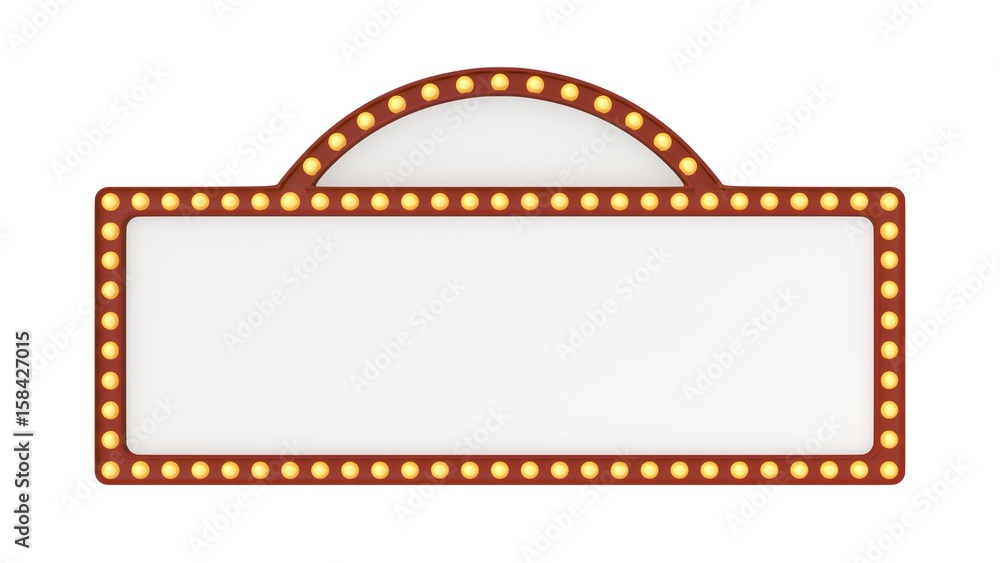 Fototapeta premium Marquee light board sign retro on white background. 3d rendering