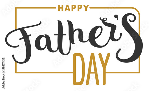 Happy Fathers Day. Lettering text for template greeting card