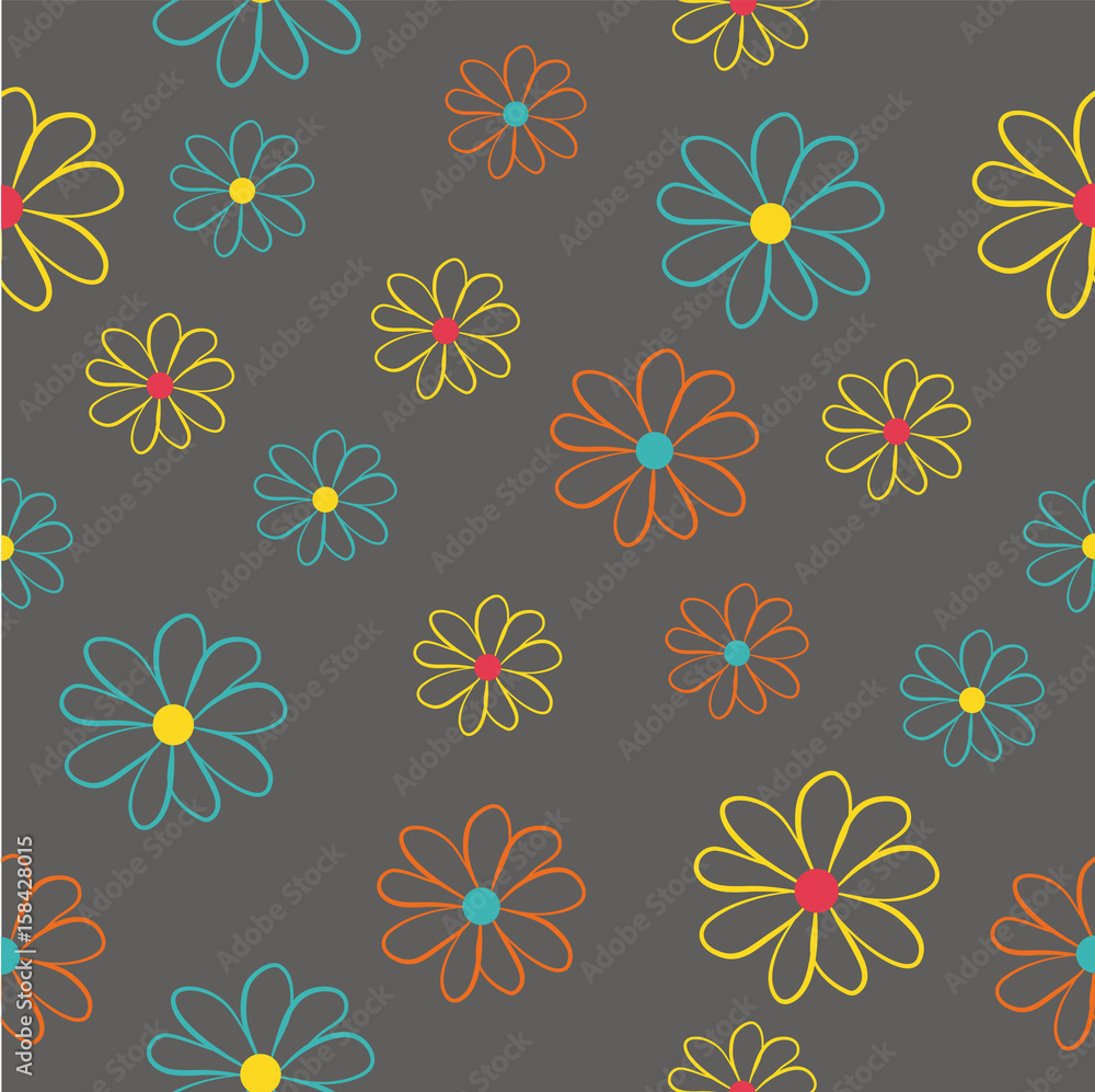 flowers seamless patterns