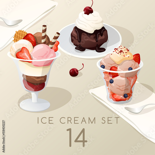 Ice Cream Sundae : Vector Illustration