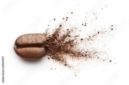 Coffee powder burst from coffee bean Fototapeta