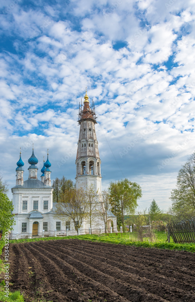 The Church of the Holy Archangel Michael and the bodiless hosts in the village of Mikhailovskoye, Ivanovo oblast , Russia.