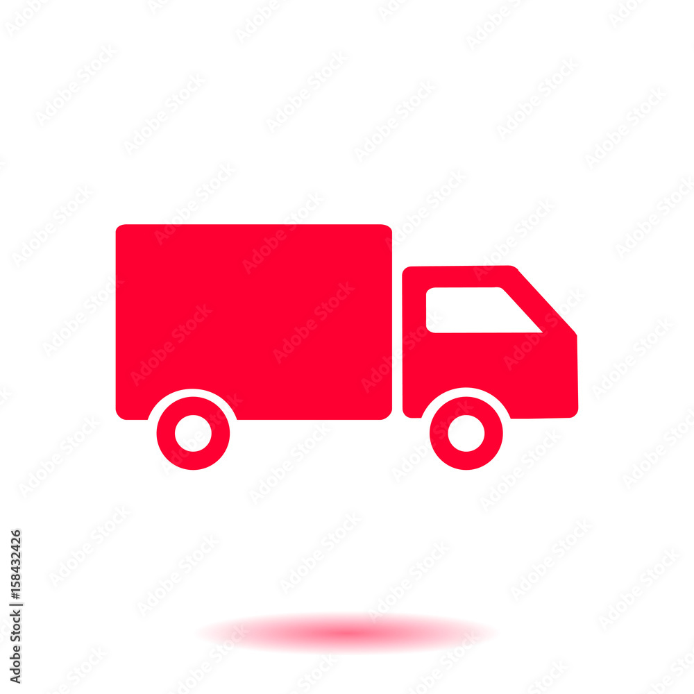 Delivery truck sign icon. Cargo van symbol. Shipments and free delivery. Flat style. Vector. Delivery truck sign icon. Cargo van symbol. Shipments and free delivery. Flat style. Vector.